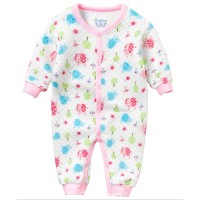 空氣棉嬰兒秋冬連身衣 - 粉色小象